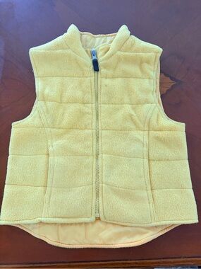 Kids Yellow Fleece Vest with Full Zip